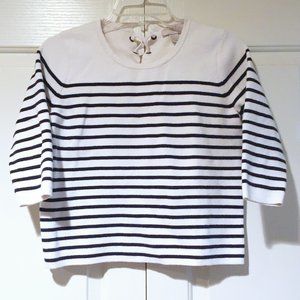 🍃SALE🍃 LOFT Nautical Navy Blue Striped Lace-Up Sweater Top